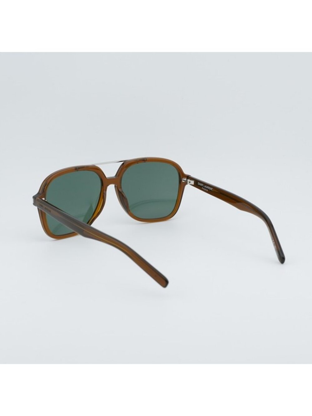 Saint Laurent SL545 004 Sunglasses Brown Aviator Frame, Green Lenses - Picture 8 of 11